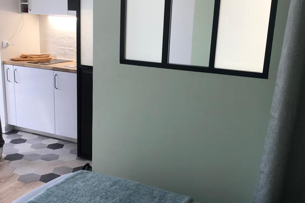 chambre avec verrière-renovation-appartement-Levallois-Perret