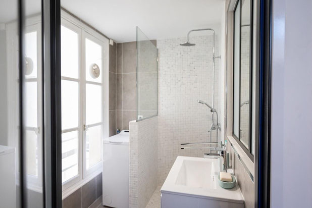 Salle de bain moderne-renovation-appartement-Levallois-Perret