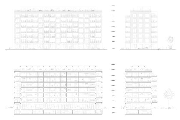 Coupes et façades-construction-logement-Plan-les-Ouates