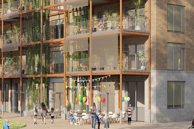 Détail de façade-construction-logement-Plan-les-Ouates
