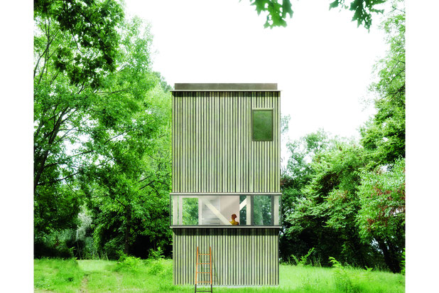 Vue proche - depuis le jardin-construction-maison-Bologna