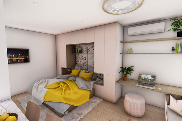 Coin nuit-renovation-appartement-La Rochelle