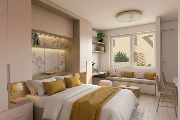 Coin nuit-renovation-appartement-La Rochelle