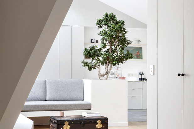 Séjour et cuisine ouverte-renovation-appartement-Paris