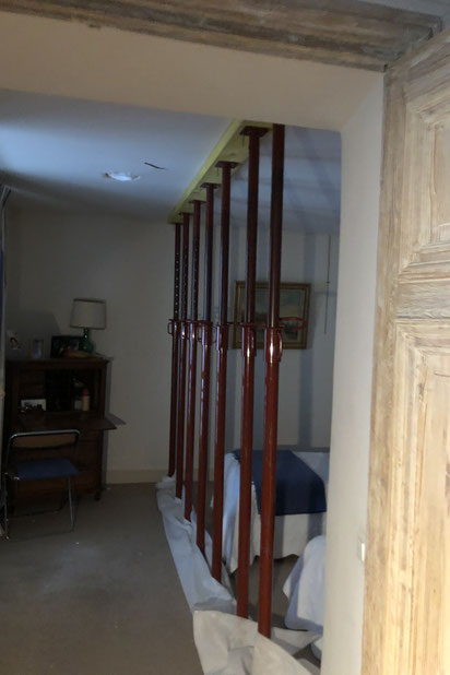 étaiement dans l'appartement du dessous-rehabilitation-espaces_exts-Paris