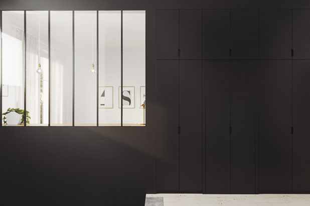 Meuble d'entrée noir-renovation-maison-Nantes