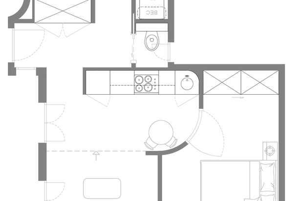 Plan projeté-renovation-appartement-Paris