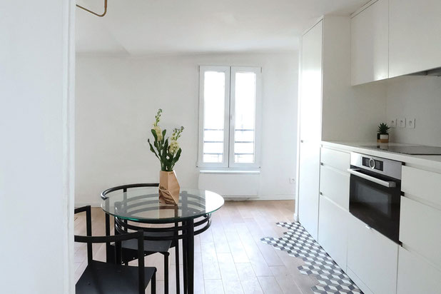 Vue de la cuisine-renovation-appartement-Paris