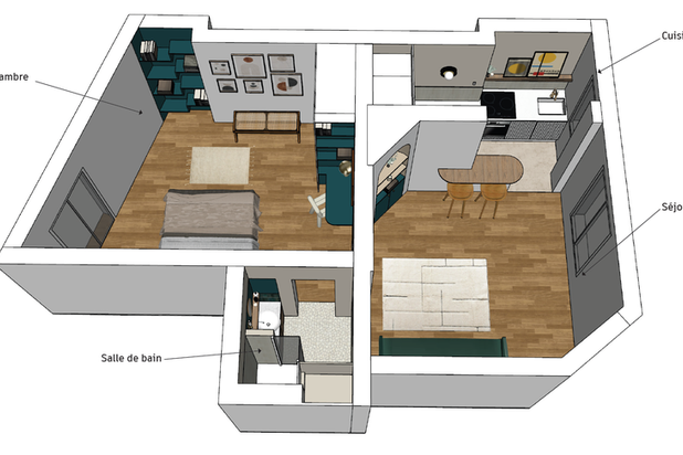Vue 3D du projet-renovation-appartement-Paris