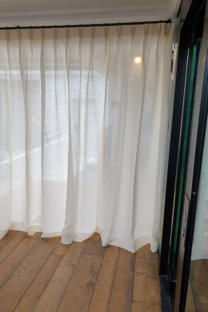 Rideau sur mesure en lin grande longueur de 6m-amenagement-maison-Paris