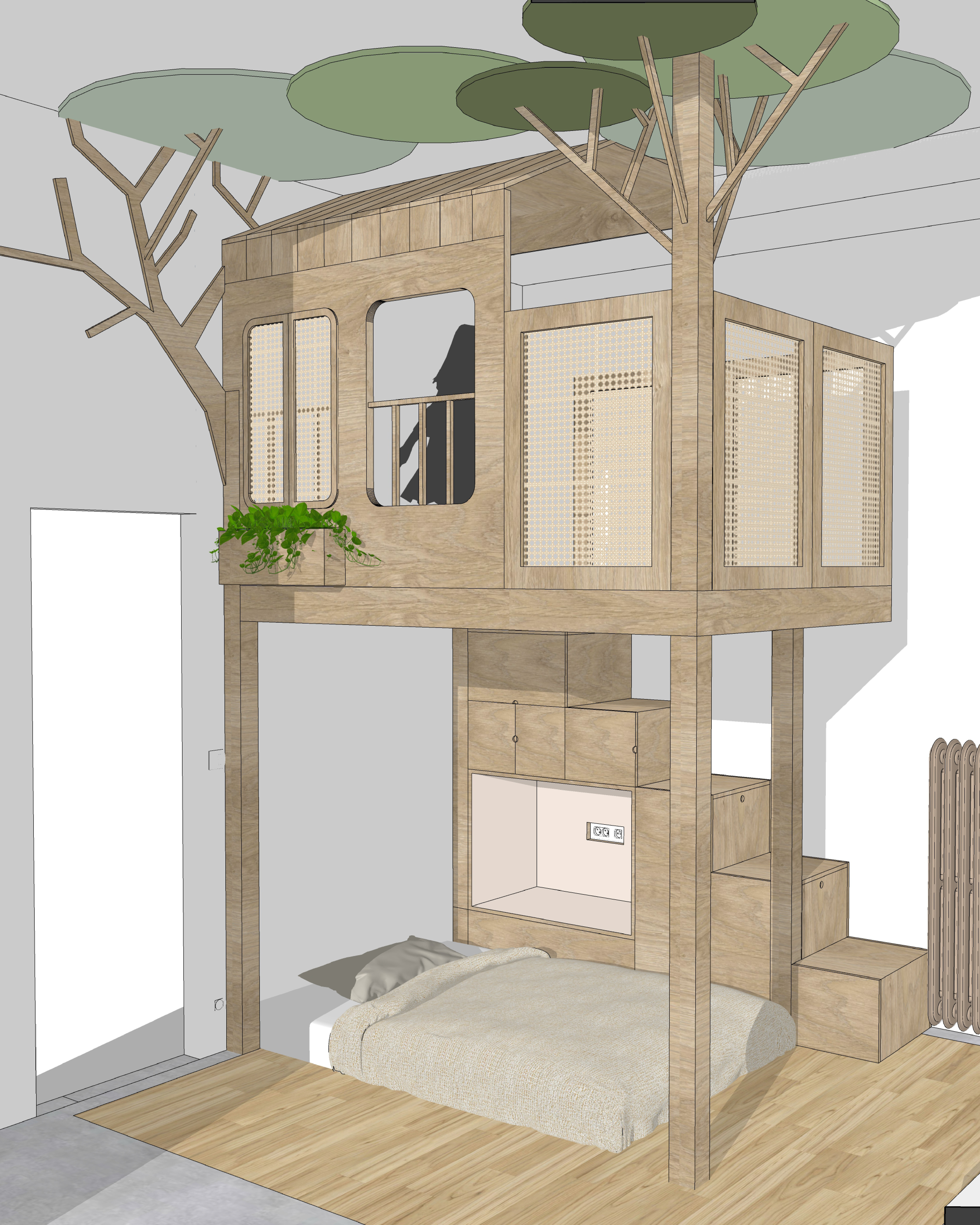 Agencement d'une chambre d'enfants – rénovation d'appartement Tarn-et-Garonne