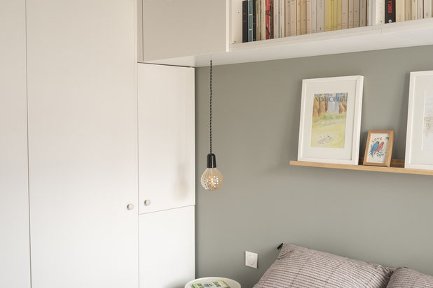 Détail rangements chambre parentale-agrandissement_extension-appartement-Paris