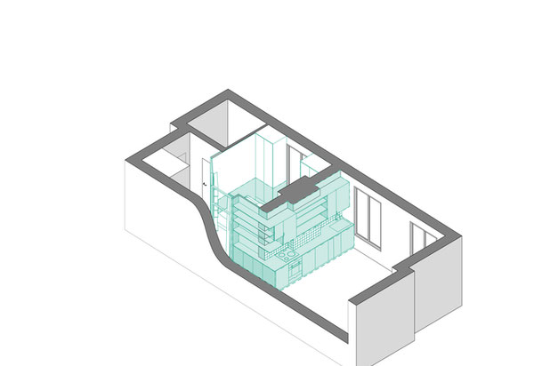 Axonométrie conception-renovation-appartement-Paris