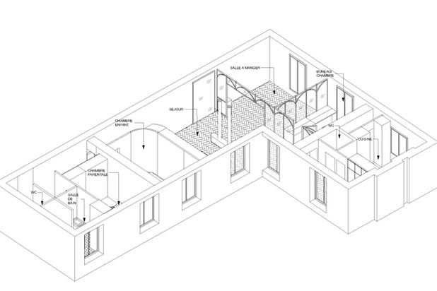 Axonométrie  du projet-renovation-appartement-Paris