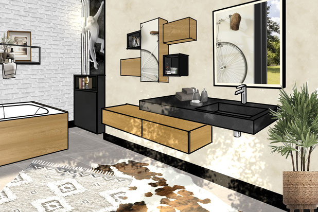 Conception 2D dessin 3d-amenagement-boutique_local-Paris
