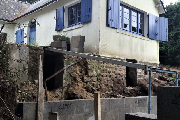 chantier: extension sous la terrasse-agrandissement_extension-maison-Névez