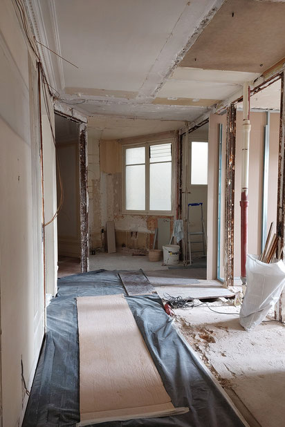 démolition des cloisons-renovation-appartement-Paris