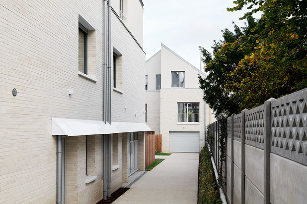 Les 3 maisons, vue depuis l'impasse privative-construction-logement-Colombes