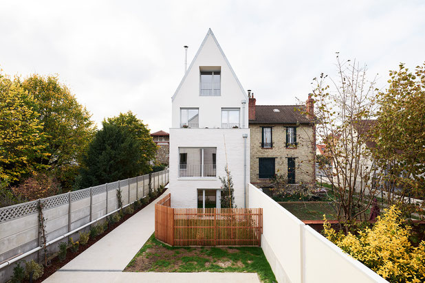Maison 2, vue depuis le coeur de la parcelle-construction-logement-Colombes