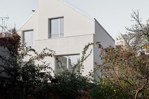 Maison 3, vue depuis le coeur de la parcelle-construction-logement-Colombes
