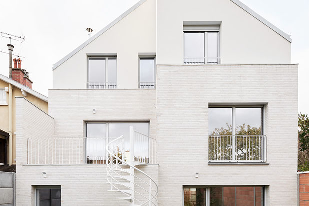 Maison 3, vue depuis le coeur de la parcelle-construction-logement-Colombes