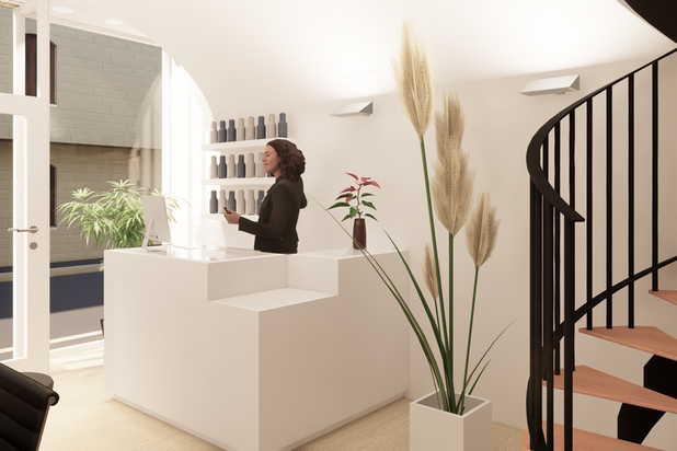 Vue sur le mobilier de l'espace d'accueil-renovation-boutique_local-Lillers