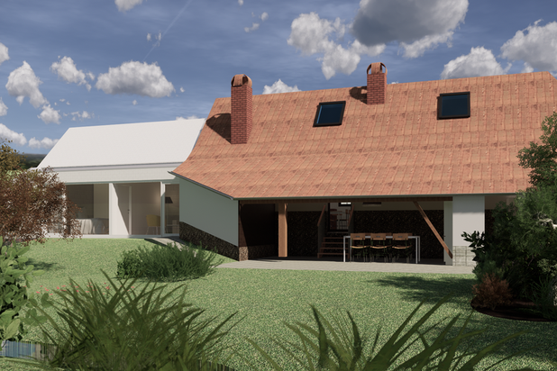 Vue d'ensemble côté jardin-agrandissement_extension-maison-Hesmond