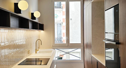 GANNERON- Rénovation complète d'un appartement de 72m², Paris 18 Céline parisse Architecte CNOA Photo d'un projet de Rénovation Appartement à Paris