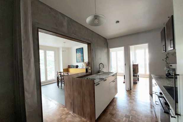 Vue depuis l'entrée-rehabilitation-appartement-Paris