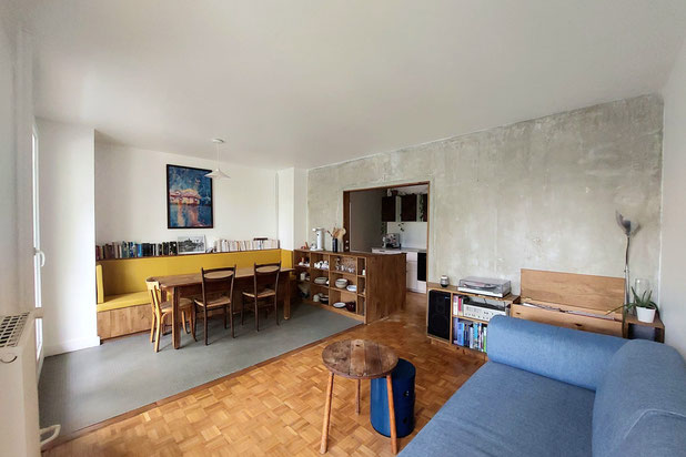 Vue du salon-rehabilitation-appartement-Paris