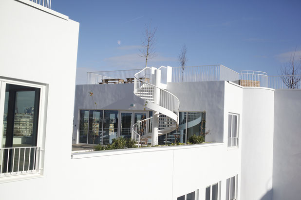 Vue lointaine de l'escalier-rehabilitation-immeuble-Boulogne-Billancourt