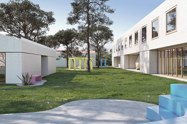 Vue extérieure du parc-construction-hotel-Saint-Jean-de-Luz
