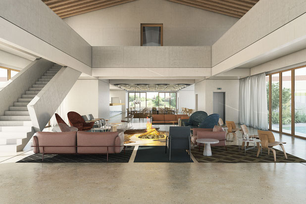 Vue intérieure du lobby-construction-hotel-Saint-Jean-de-Luz