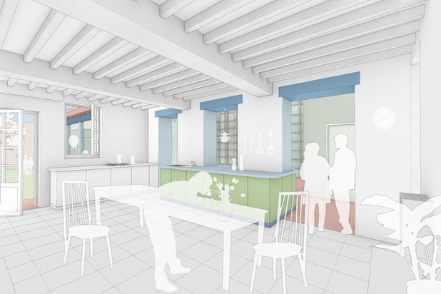 Raccord entre existant et l'extension-agrandissement_extension-maison-Graye-sur-Mer