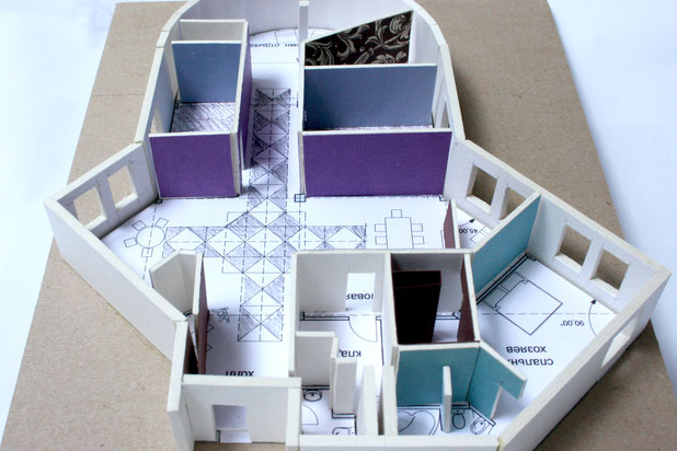 Maquette de pré-étude. Variante-amenagement-appartement-Toulouse