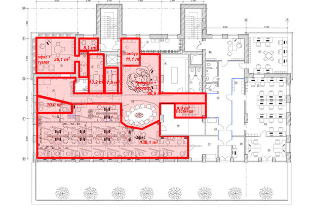 Plan de 2 niveau-amenagement-bureaux-Toulouse