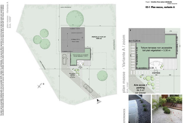 Plan masse-agrandissement_extension-maison-Aussonne