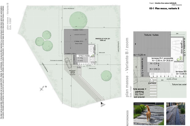 Plan masse-agrandissement_extension-maison-Aussonne
