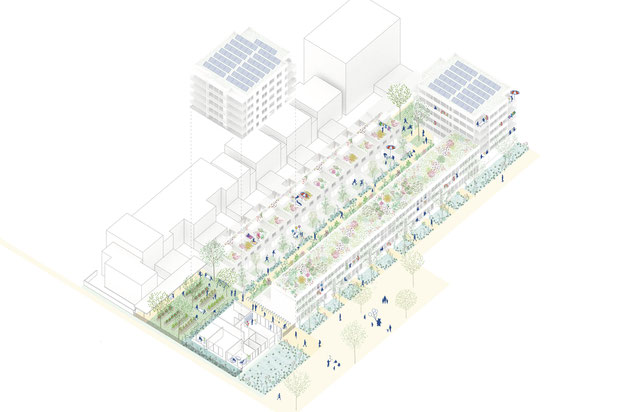 Axo générale-construction-logement-Saclay