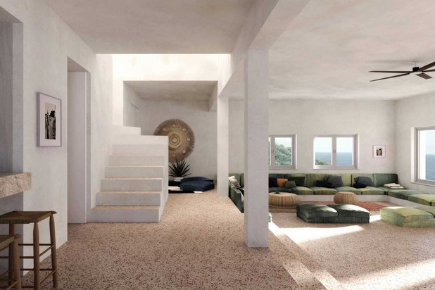 Salle de vie-renovation-maison-Ibiza