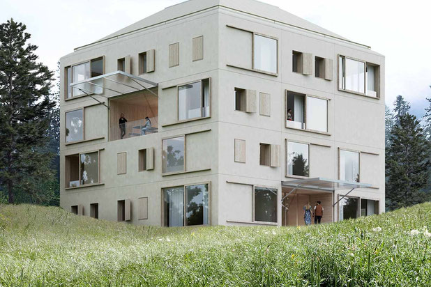 Vue principale depuis la rue-construction-logement-Pontresina