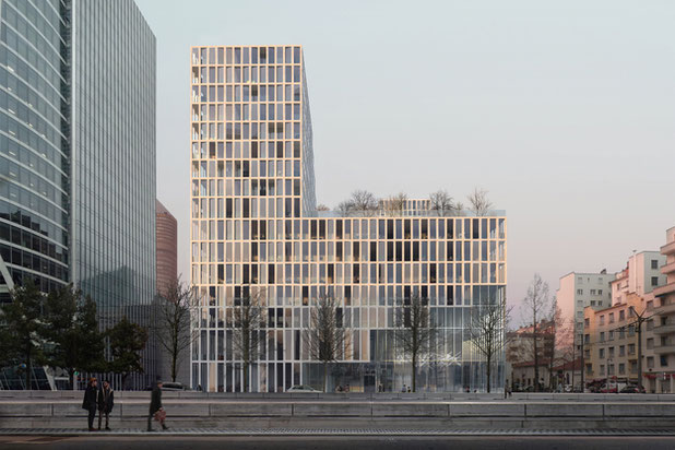 Vue façade-construction-immeuble-Lyon