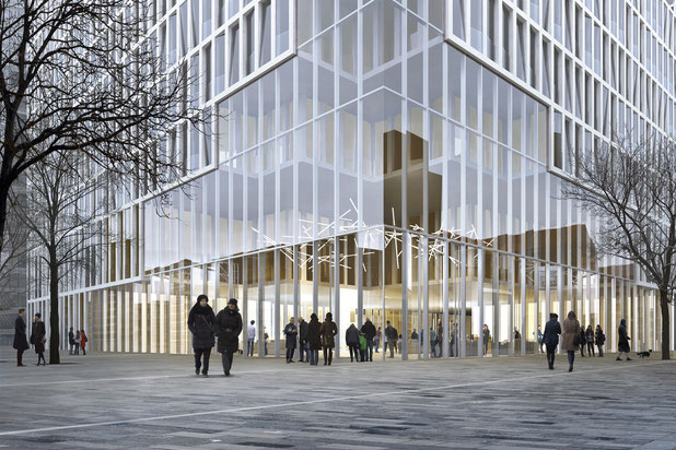 Vue hall d'entrée-construction-immeuble-Lyon