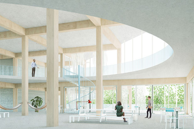 Vue de l'espace de co-working-construction-logement-Tilbourg