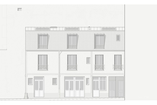Façade projetée-surelevation-appartement-Paris