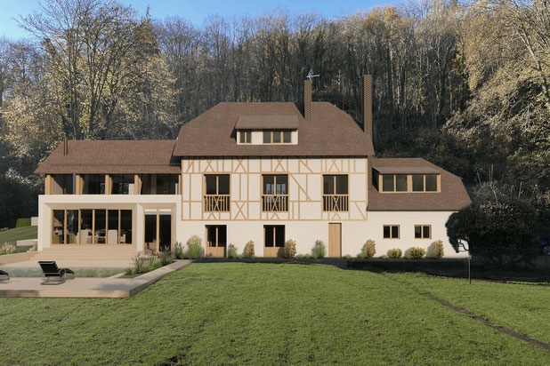 Vue extérieure-agrandissement_extension-maison-Cailly-sur-Eure