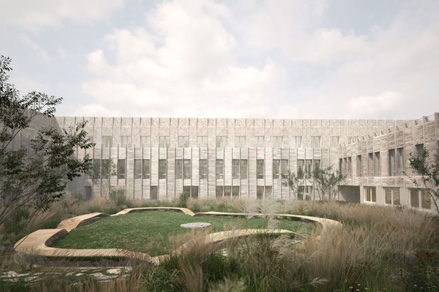 cour intérieure-agrandissement_extension-bureaux-Saint-Lô