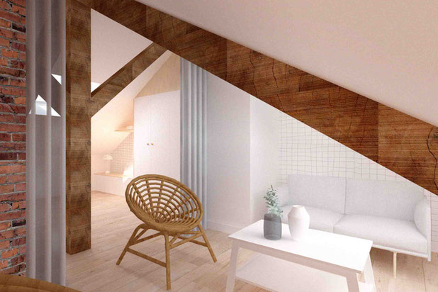 L'espace chambre et salon-rehabilitation-appartement-Pau