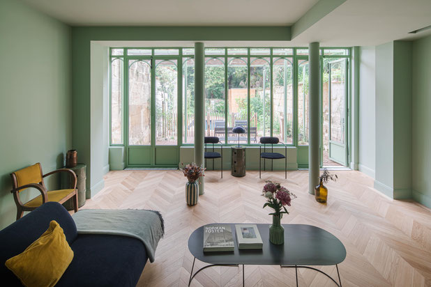 Le salon et la verrière-renovation-maison-Bordeaux