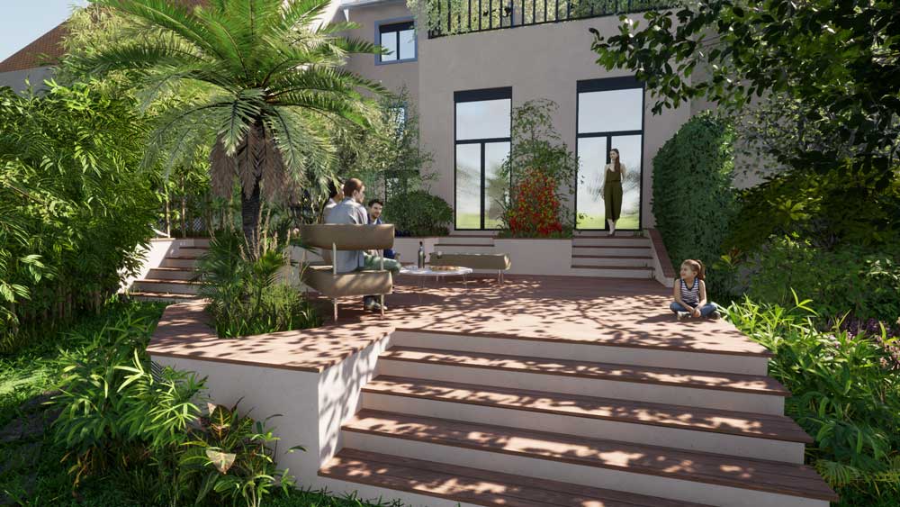 Rénovation et réaménagement d’un jardin de ville – rénovation de maison Indre